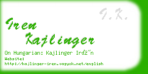 iren kajlinger business card